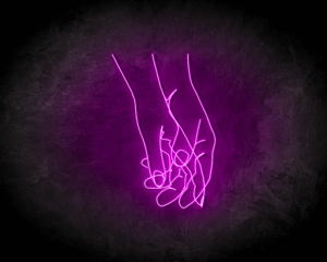 LED Neon Sign Holding Hands Line Art - The Neon Company